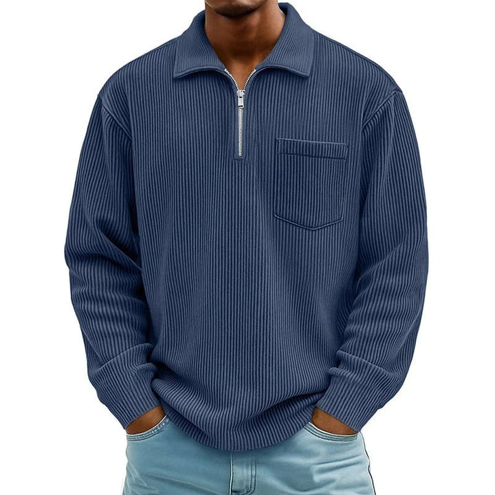 Runeelard - Sweater with Half Zip and Chest Pocket