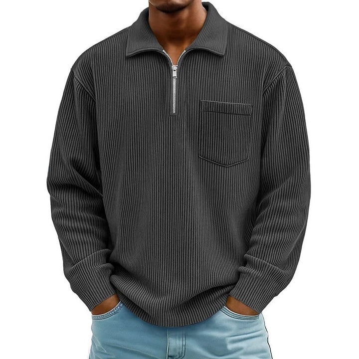 Runeelard - Sweater with Half Zip and Chest Pocket