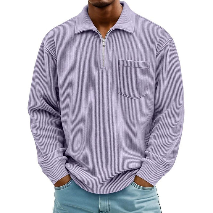 Runeelard - Sweater with Half Zip and Chest Pocket