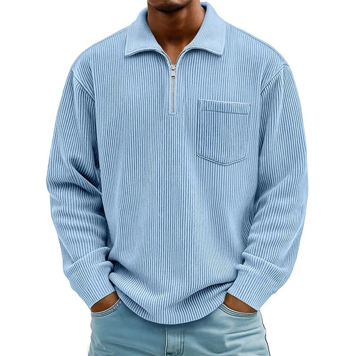 Runeelard - Sweater with Half Zip and Chest Pocket