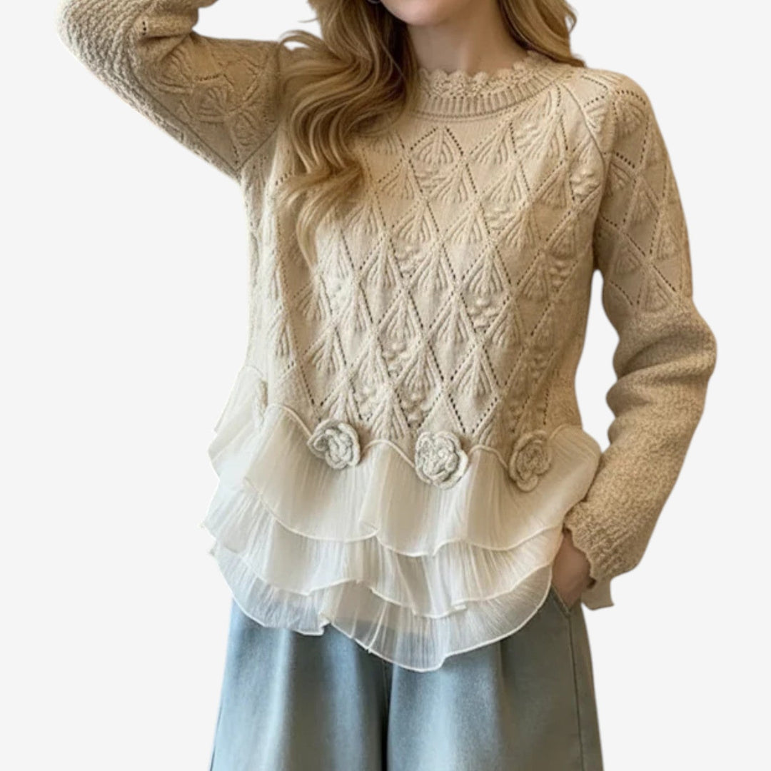 Nessa - Round NeckTextured Sweater
