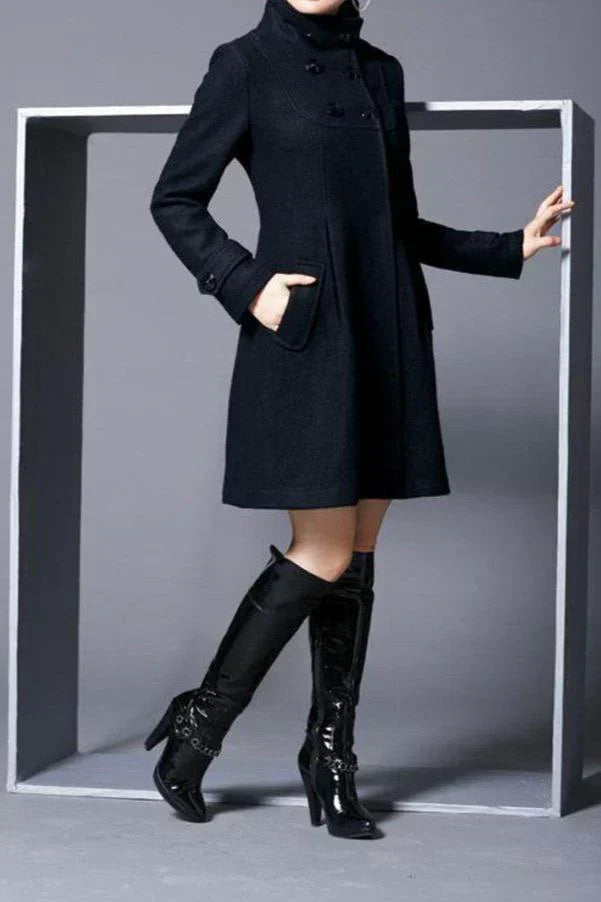 Janeen - Hooded Wool Coat With Pockets