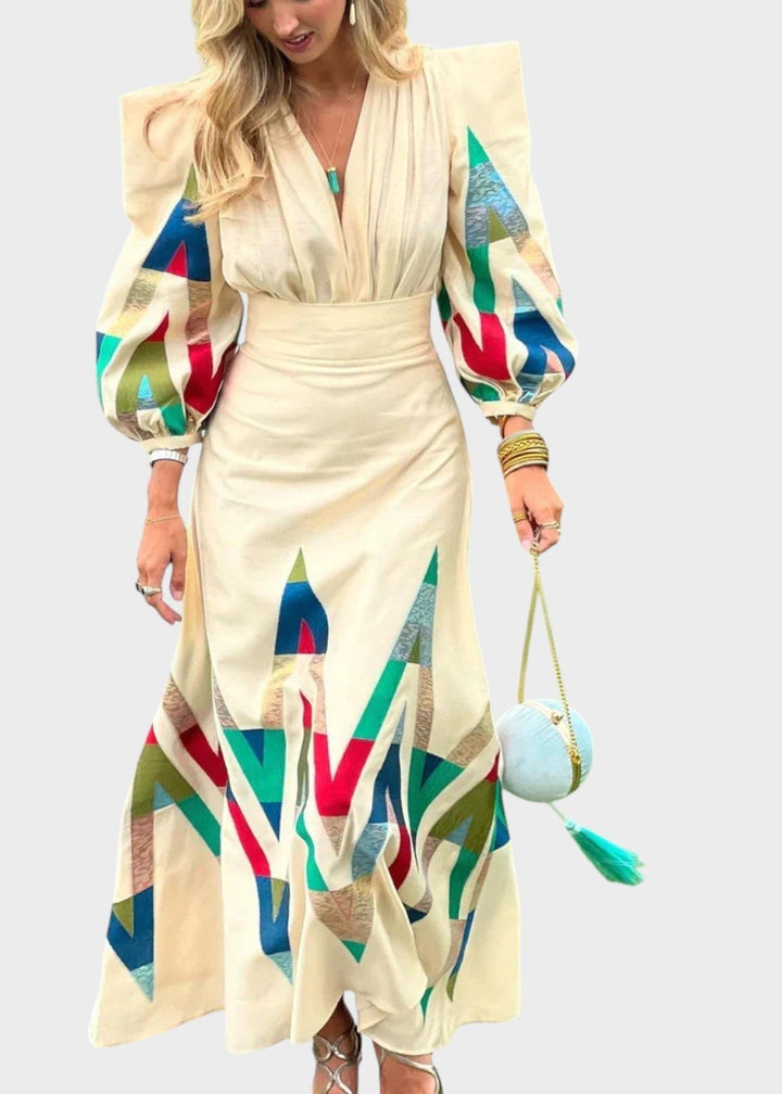 Eleni - Printed V-Neck 2 Piece Set