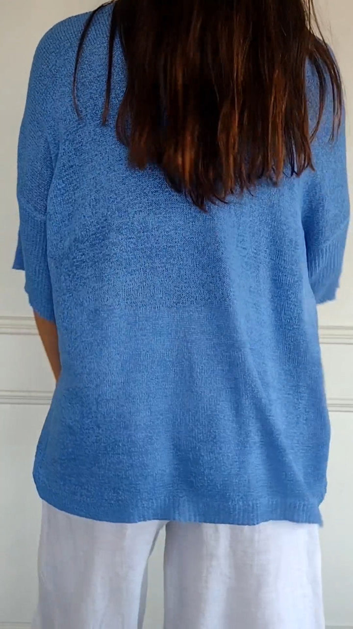 Mitzi - Knitted V-Neck Top