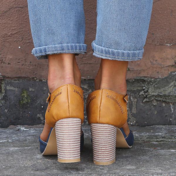 Minha - Chunky Heel Shoes With T-Strap