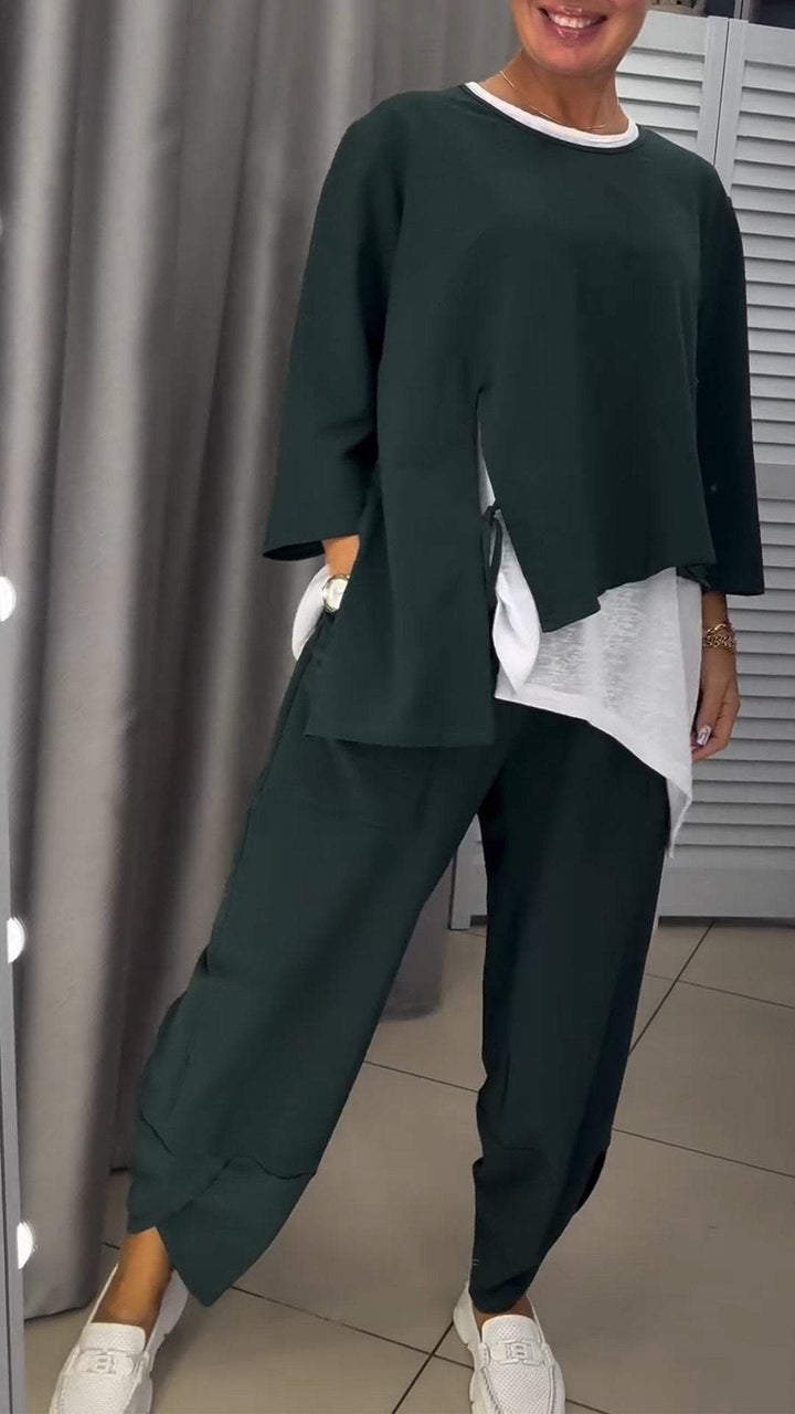 Novalie - Round Neck Top and Pants Set