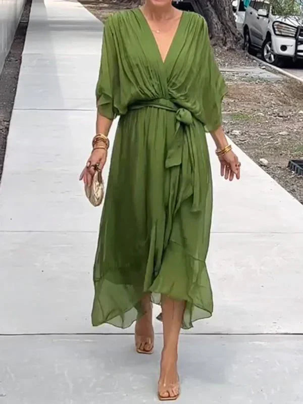 Ramilya - V-Neck Chiffon Dress