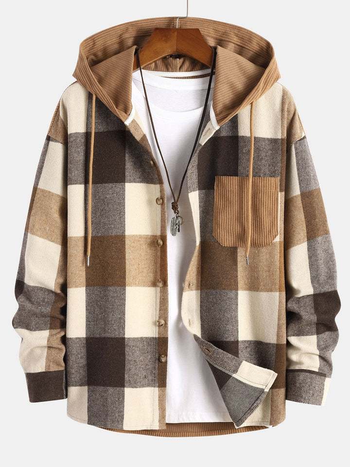 Gaston - Flanel Ruit Hooded Shirt