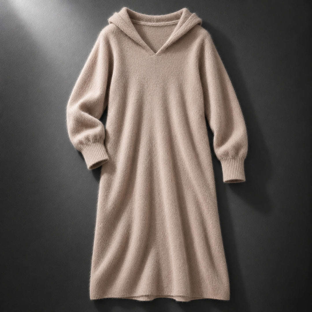 Helieaetta - Cashmere Dress With Hooded