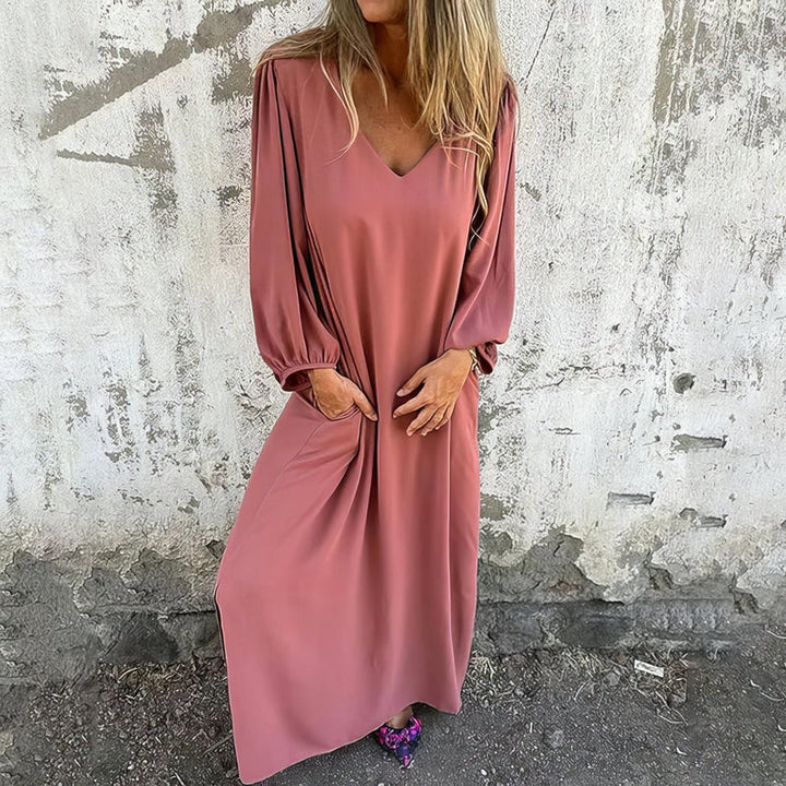 Loosia - Long Boho Dress With Pockets