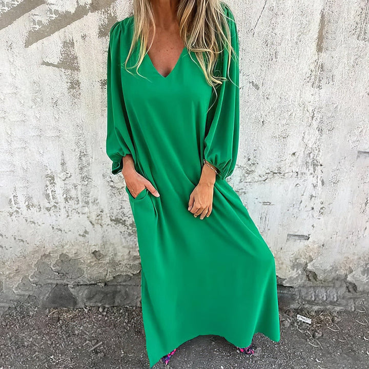 Loosia - Long Boho Dress With Pockets