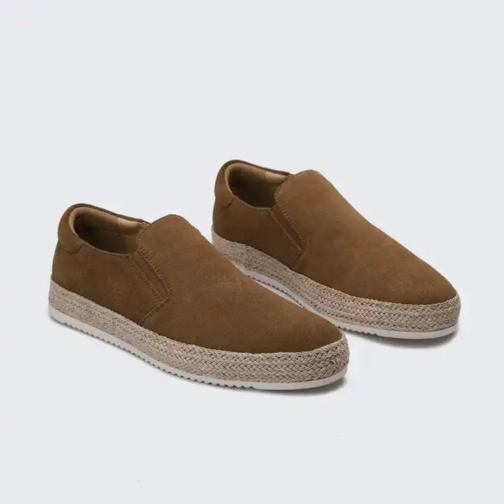 Maeline - Suede Slip On Shoes With Espadrille Soles
