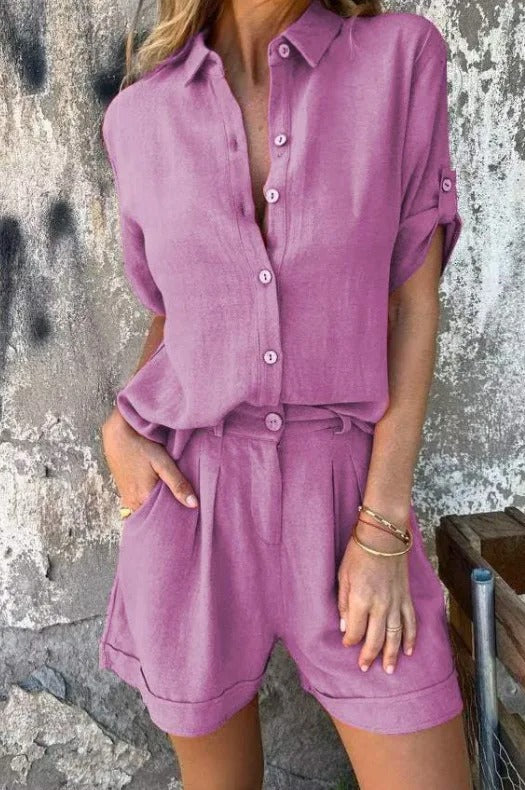 Sadie - Light Linen Short 2 Piece Set