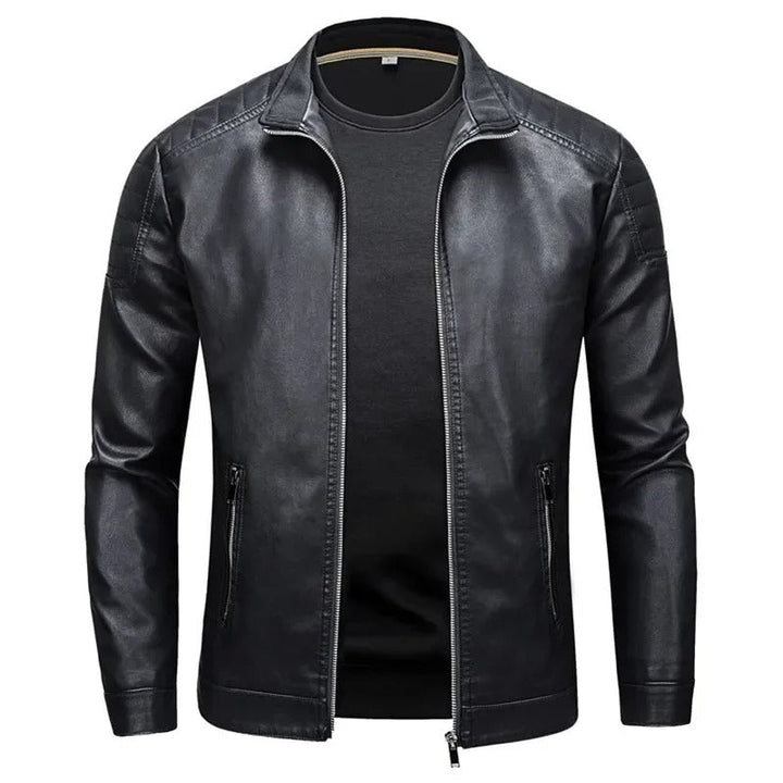 Peter - Leather Jacket With Collar