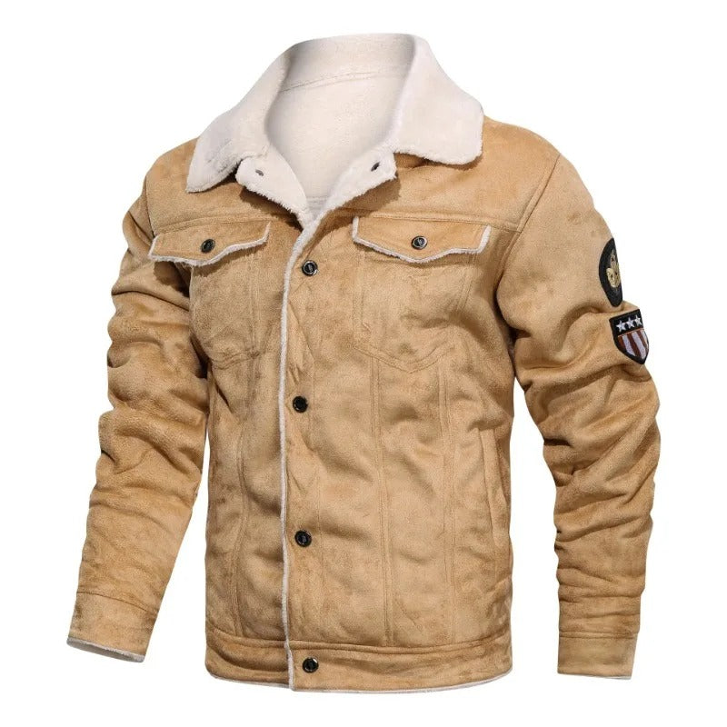 Danniel - Elegant Warm Leather Jacket with Fleece Lining
