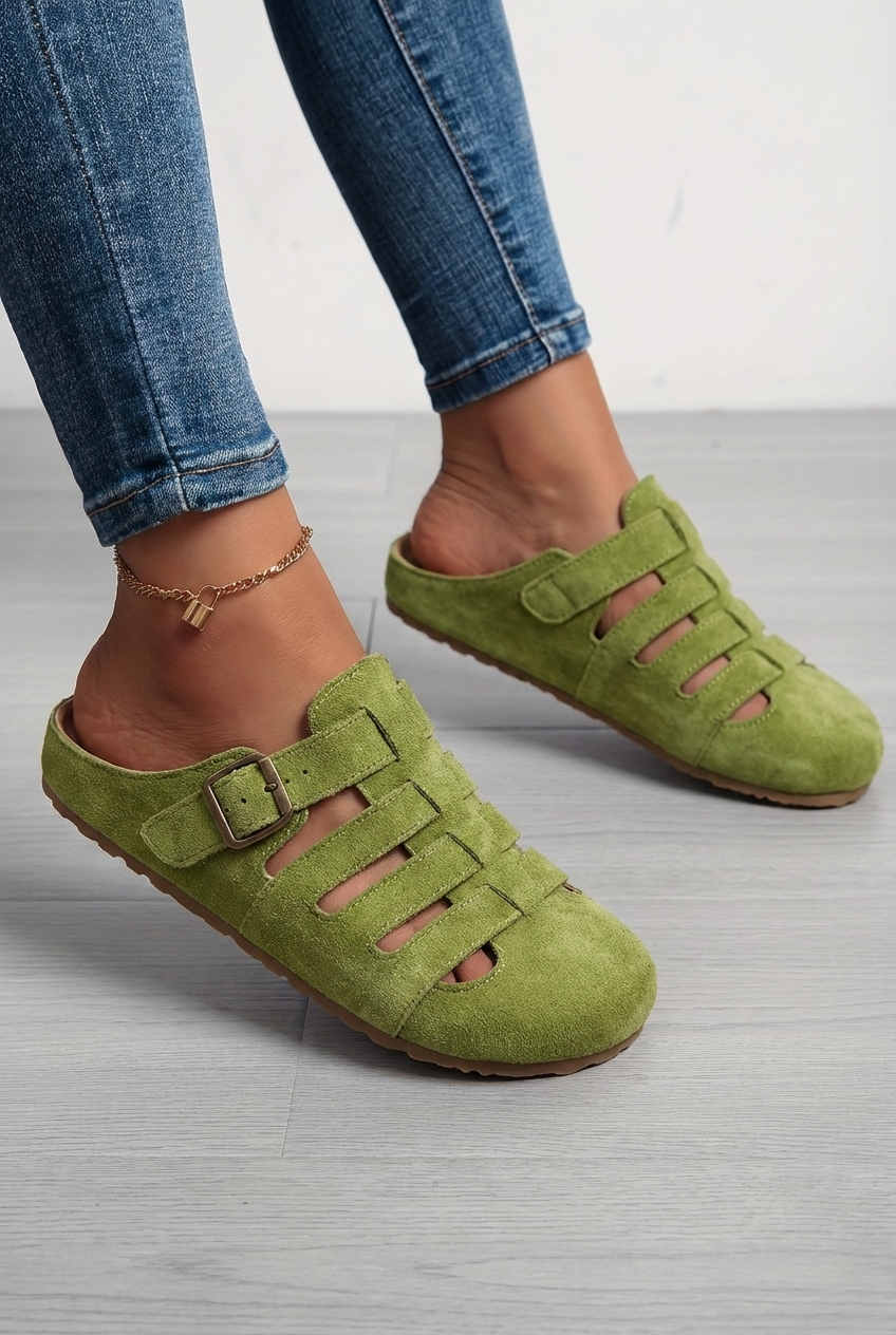 Natiy - Comfort Suede Slip-On Mule Sandals