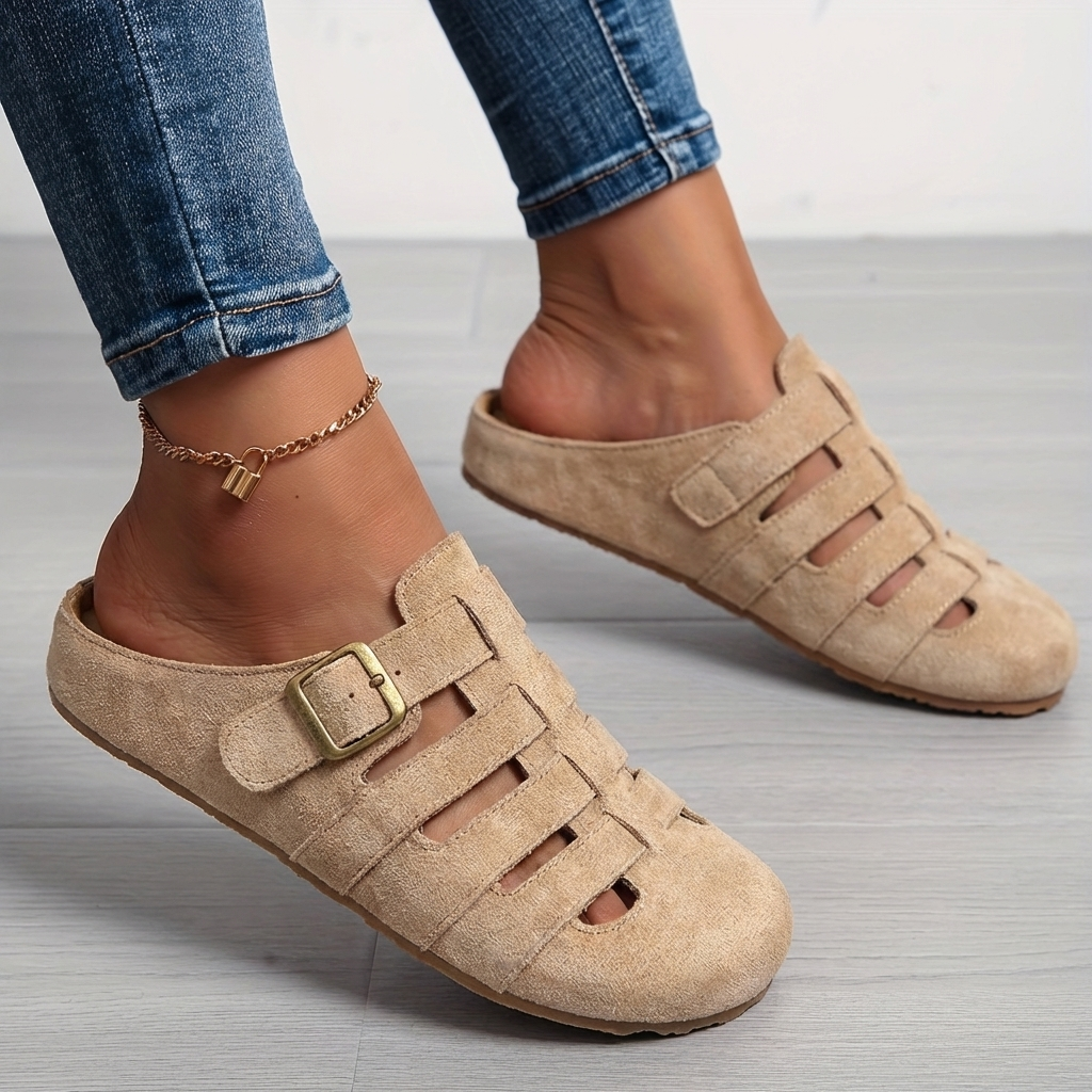Natiy - Comfort Suede Slip-On Mule Sandals