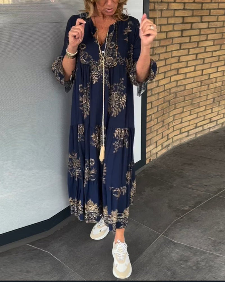 Hypatia - Vintage V Neck Dress