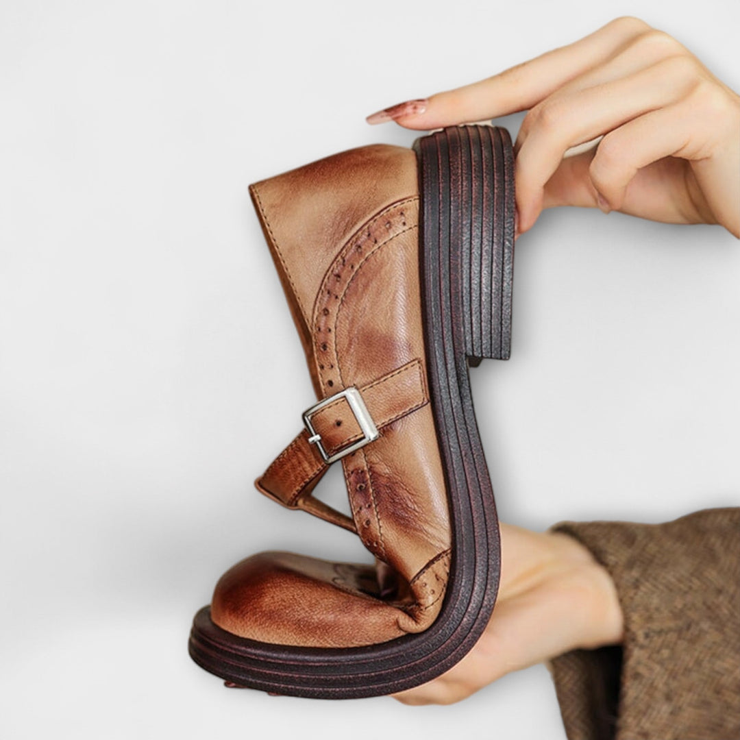 Janine - Leather Mary Janes