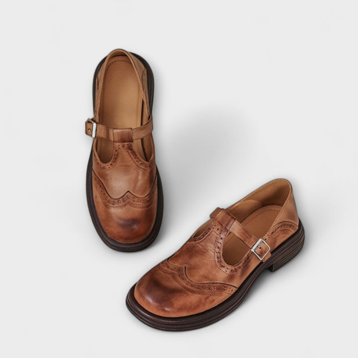 Janine - Leather Mary Janes