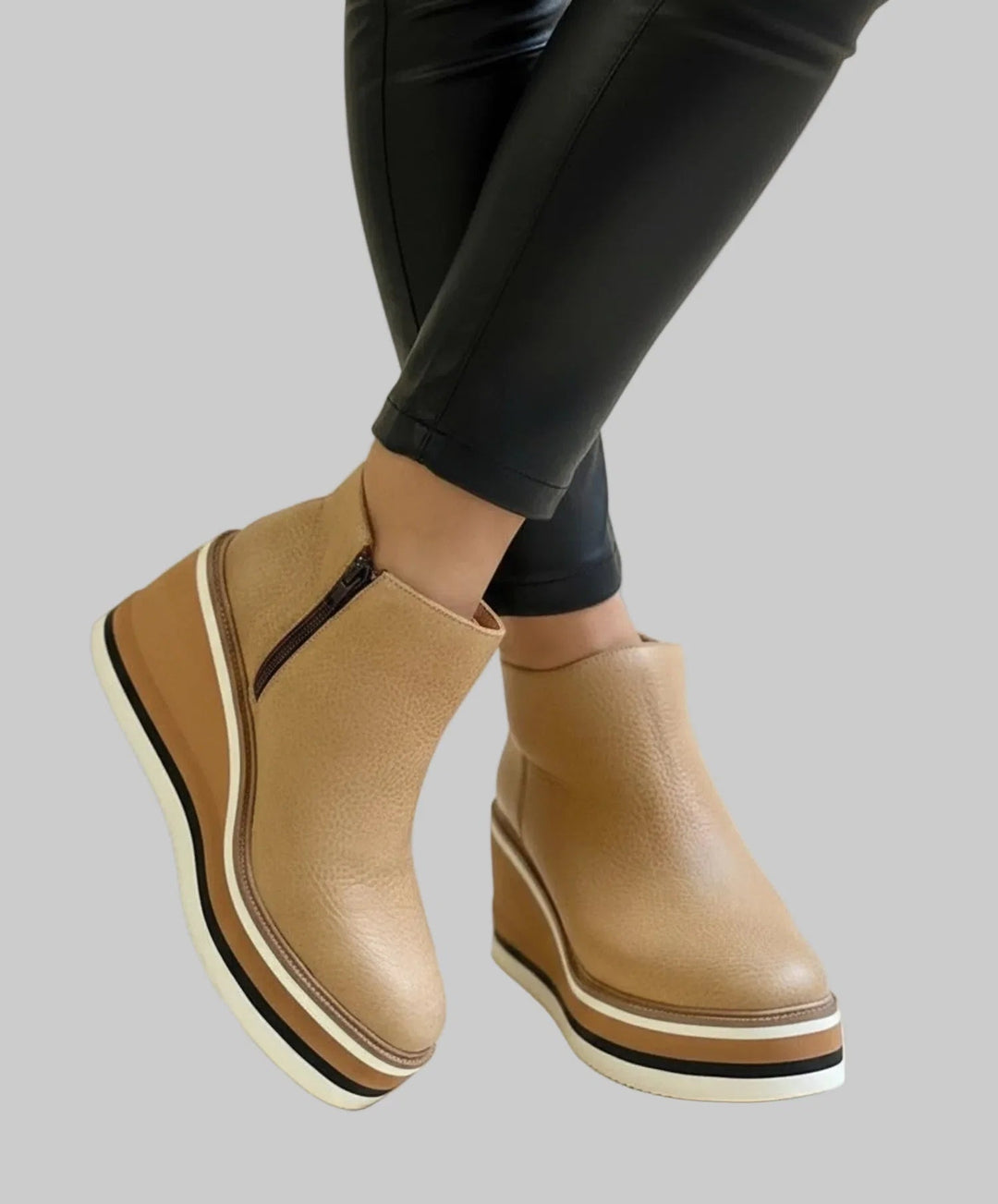 Theoette - Wedge Ankle Boots With Zipper