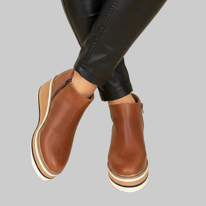 Theoette - Wedge Ankle Boots With Zipper
