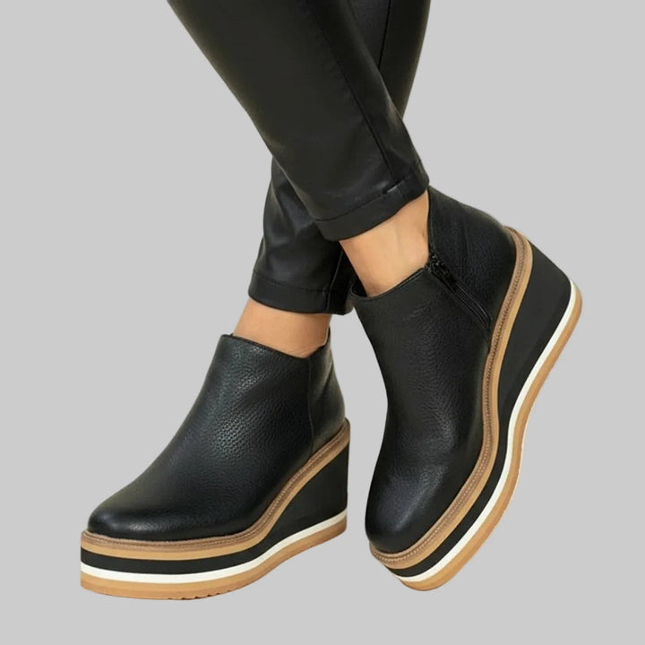 Theoette - Wedge Ankle Boots With Zipper