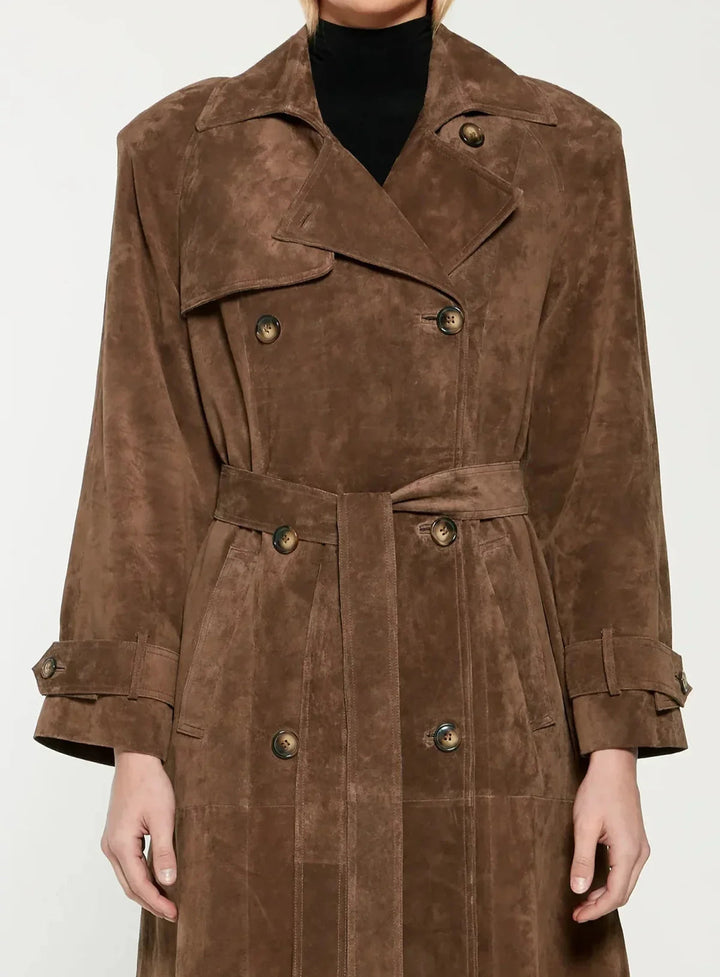 Kay - Suede Trench Coat