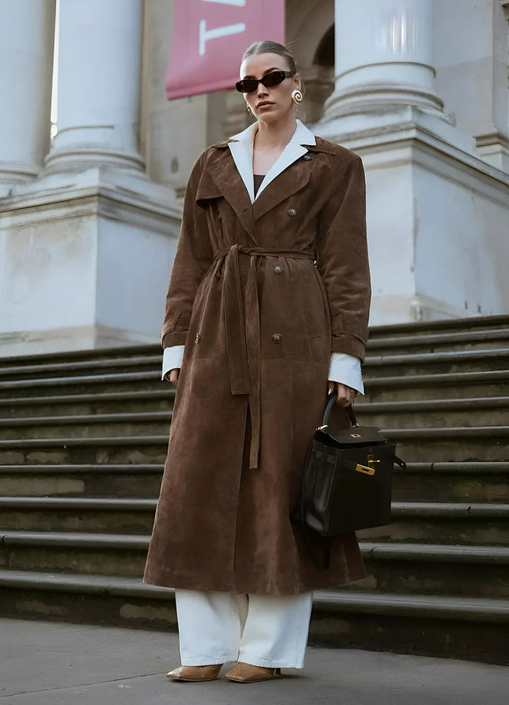 Kay - Suede Trench Coat