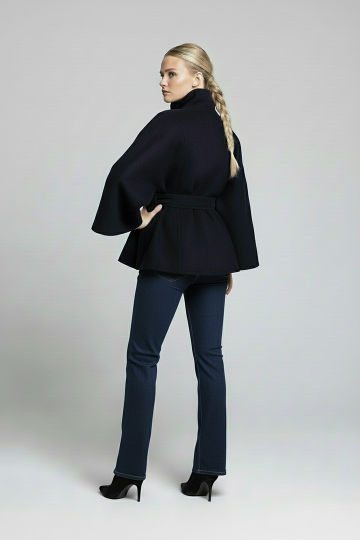 Stolsmo - Cape Jacket with High Collar and Belt