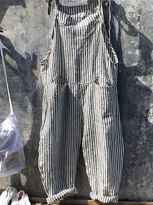 Keeley - Striped Wide Leg Overalls