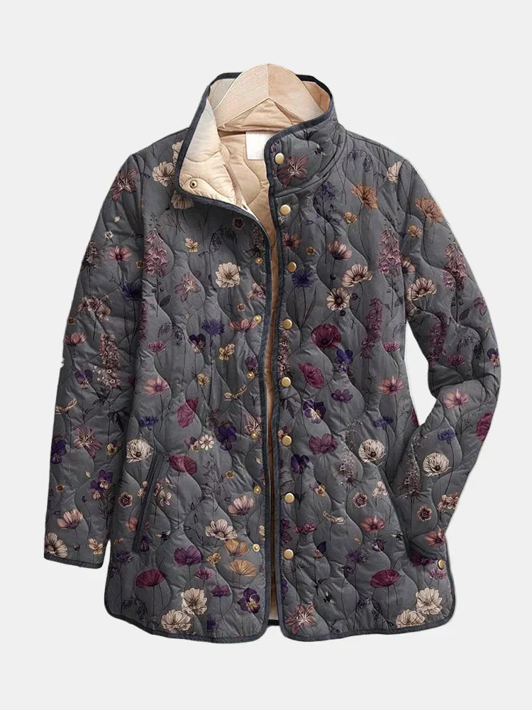 Florelicia - Quilted Floral Print Coat