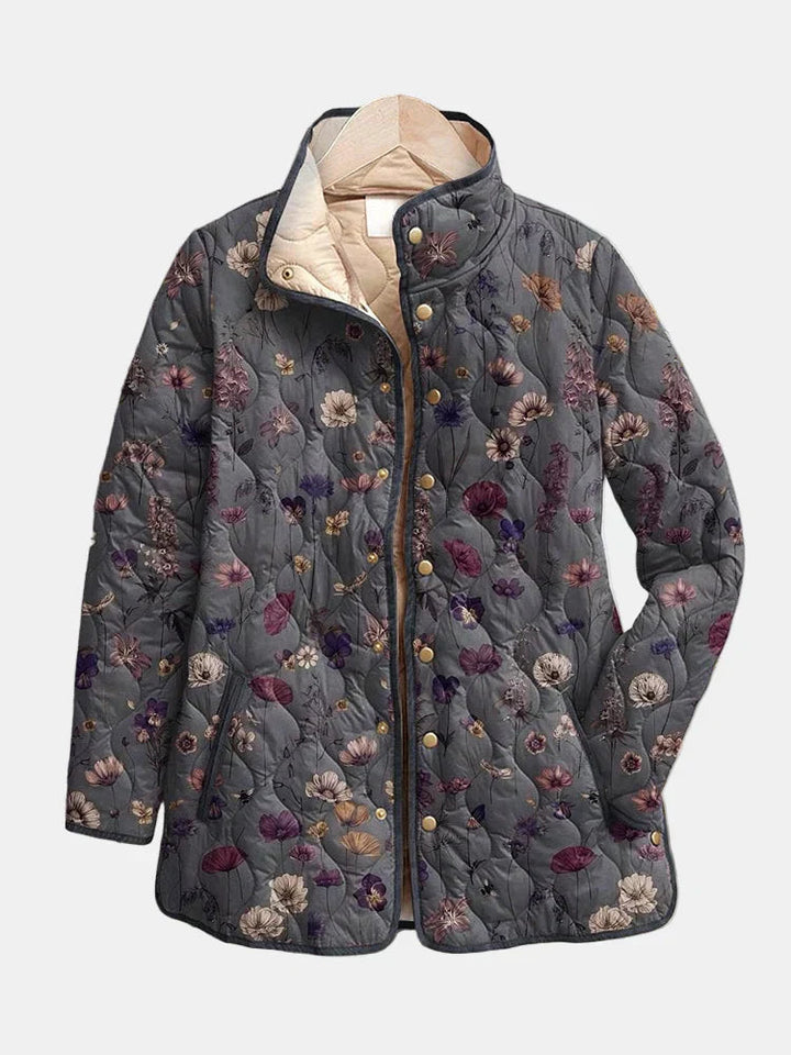 Florelicia - Quilted Floral Print Coat