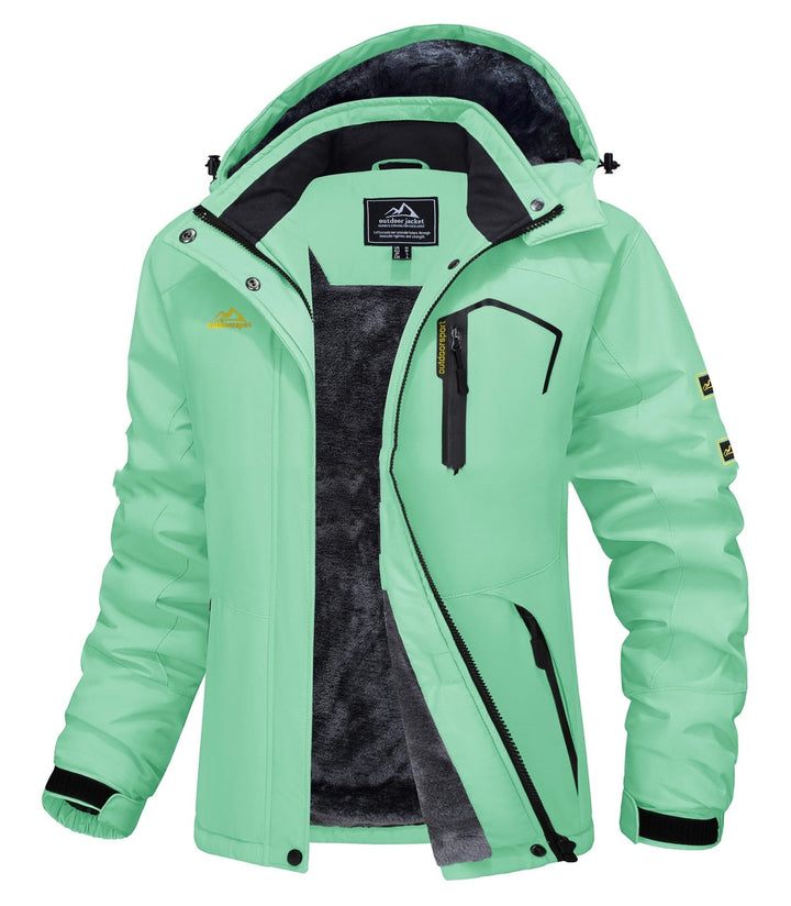 Roweiida - Fleece Lined Hooded Winter Jacket