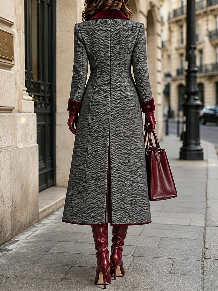 Ximira - Elegant Wool Blend Long Coat
