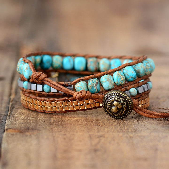 Natilda - Turquoise & Jasper Healing Wrap Bracelet