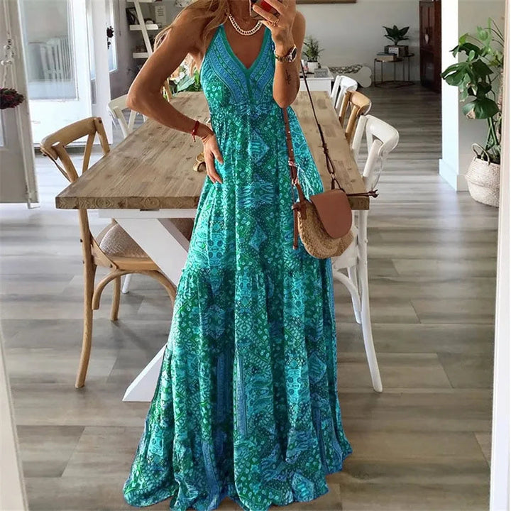 Elysina - V-Neck Maxi Dress