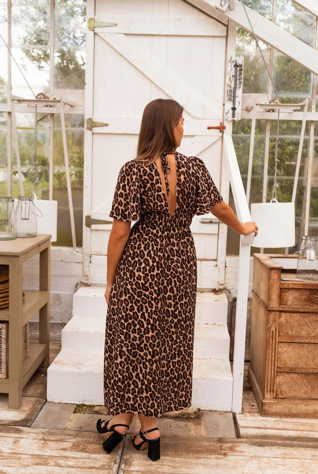 Coralie - Stylish Leopard Print Maxi Dress