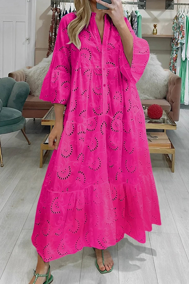 Gilma - Stylish Long Dress With V-Neck