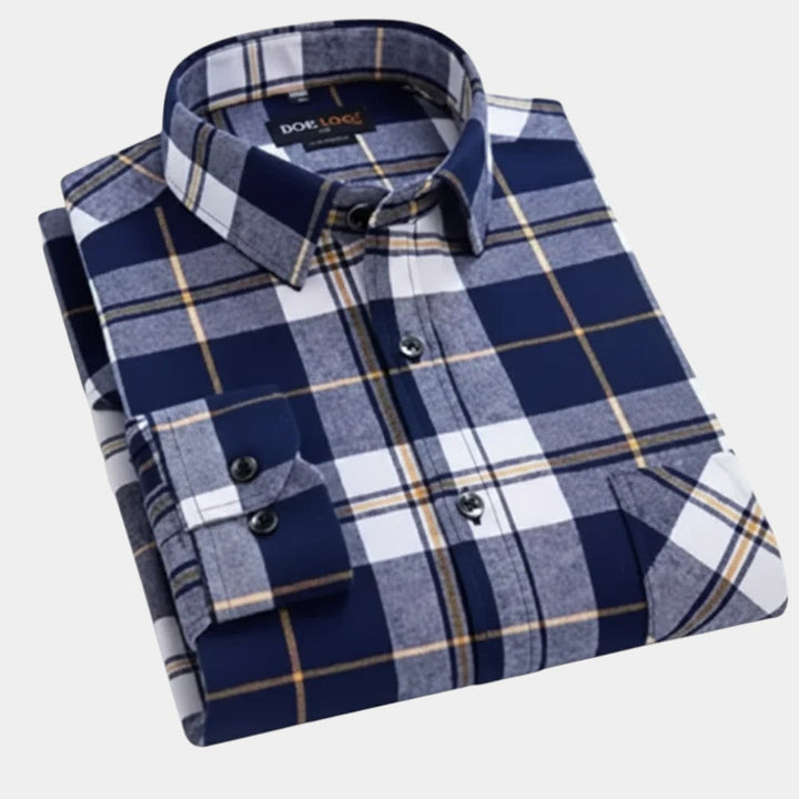 Kingsley - Long Sleeve Cotton Plaid Shirt