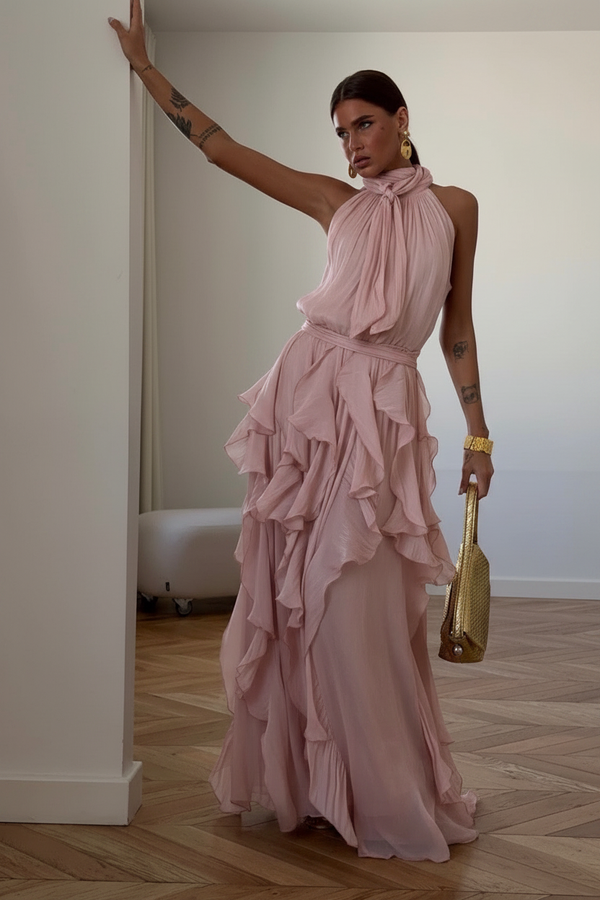 Nataly - Cascading Ruffle Maxi Dress