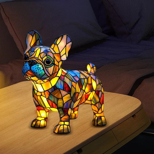 GlowHound - Stained Glass Dog Lamp