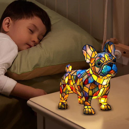 GlowHound - Stained Glass Dog Lamp