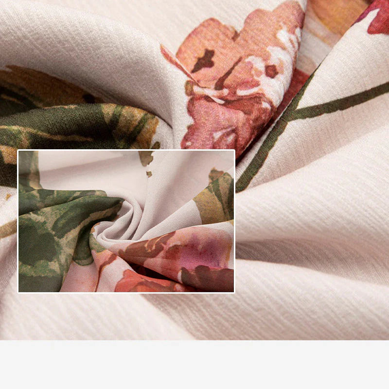 Jitske - Lace Up Dress With Floral Print