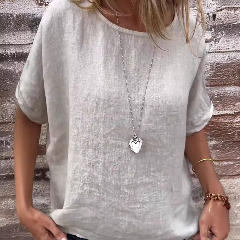 Joline - Round Neck and Half Sleeves Blouse