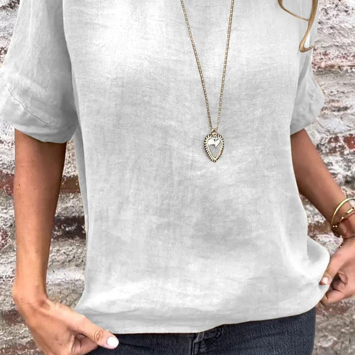 Joline - Round Neck and Half Sleeves Blouse