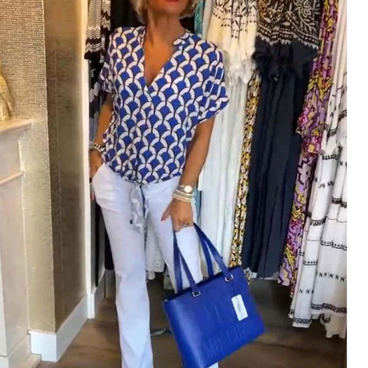 Naskia - Short Sleeve V-Neck Blouse