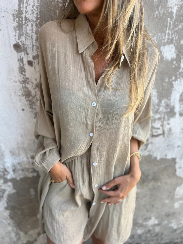 Lorelie - Two-Piece Set With Long sleeved Shirt And Shorts