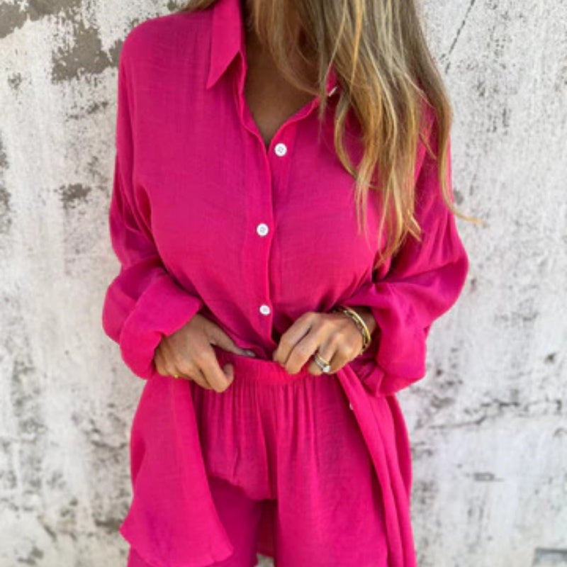 Lorelie - Two-Piece Set With Long sleeved Shirt And Shorts