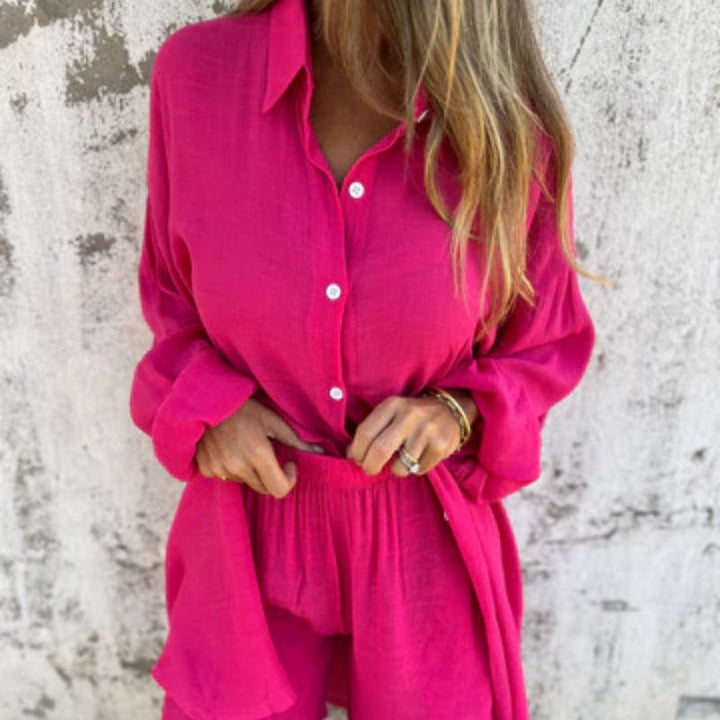 Lorelie - Two-Piece Set With Long sleeved Shirt And Shorts